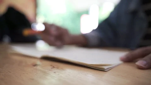 Man reading and talking Stock Footage 117331640