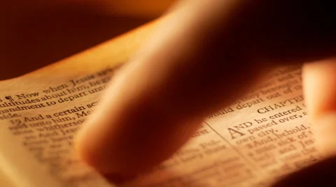 Man reading Bible Stock Footage 35109060