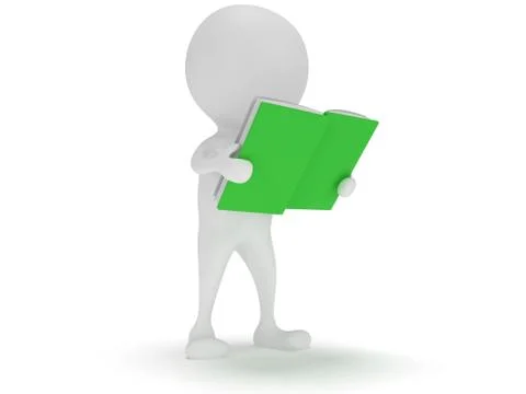 Man reading book. 3d render イラスト素材