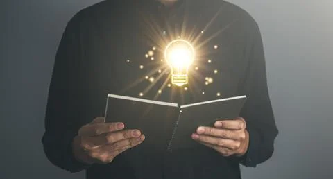 Man reading a book. Education, Learning, Idea concept Stock Photos