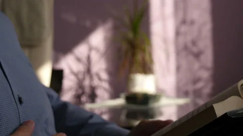 Man Is Reading A Book Stock Footage 42649396