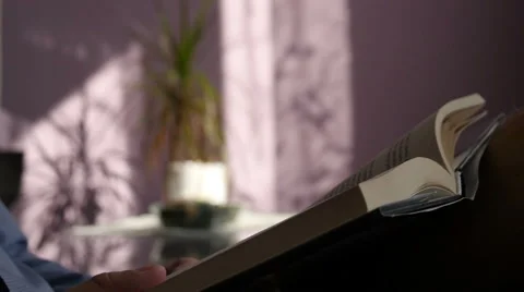 Man Is Reading A Book Stock Footage 42649545