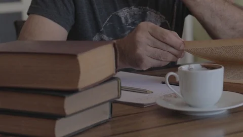 Man Reading Book Stock Footage 117965137