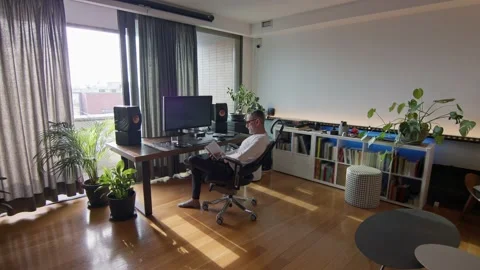 Man reading book at home. Stock Footage 220443146