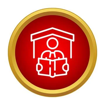 Man reading book at home study icon Stock Illustration