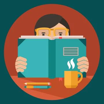 Man reading book Stock Illustration
