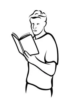 Man reading book Stock Illustration