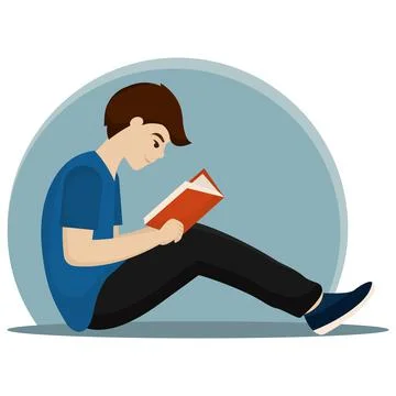 Man reading a book Stock Illustration
