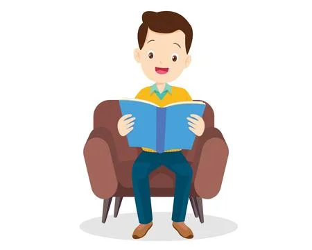 Man reading book Stock Illustration