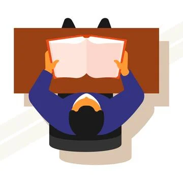 Man-reading-book Stock Illustration
