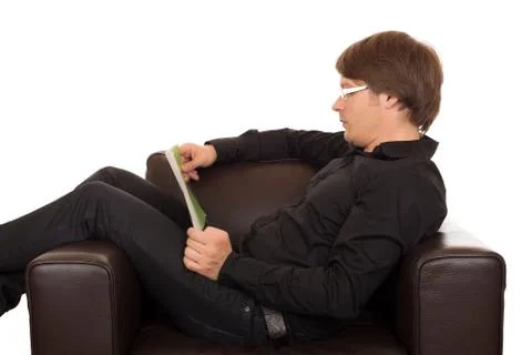 Man reading a book Stock Photos