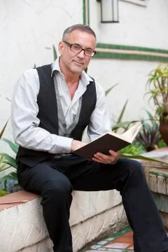 Man reading a book Stock Photos