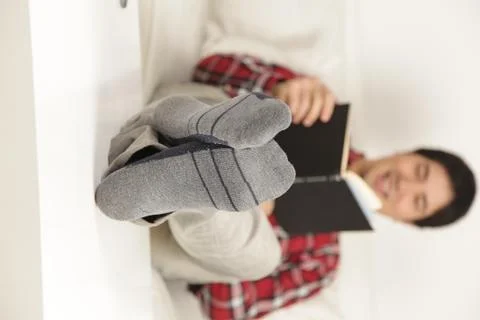 Man reading a book Stock Photos