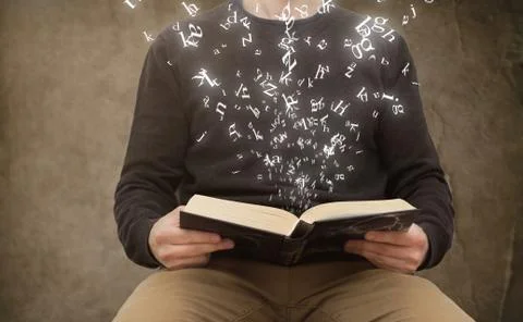 Man reading book Stock Photos
