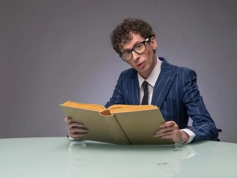 Man reading book Stock Photos