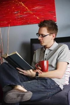 A Man Reading Book Stock Photos