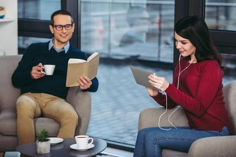 Man reading book Stock Photos