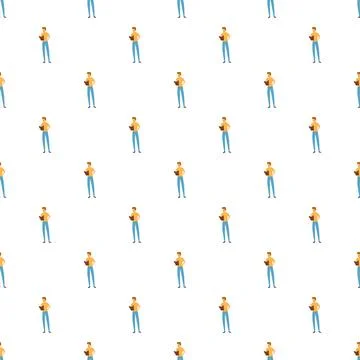 Man reading book seamless pattern education background Stock Illustration
