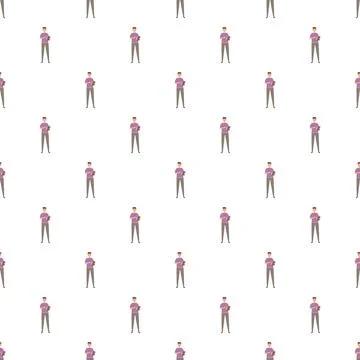 Man reading book seamless pattern vector illustration Stock Illustration