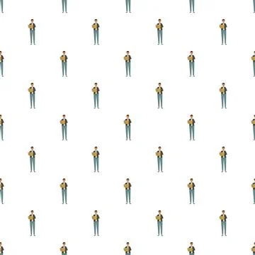 Man reading book seamless repeat pattern background 스톡 일러스트