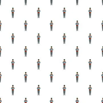 Man reading book seamless repeating pattern Stock Illustration