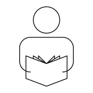 Man reading book vector icon design template Illustrazione stock