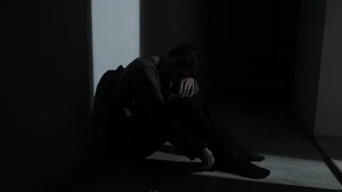 Man reading breakup message on phone at night, pain and digital heartbreak 스톡 동영상 321690986