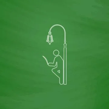 Man reading computer symbol Stock Illustration