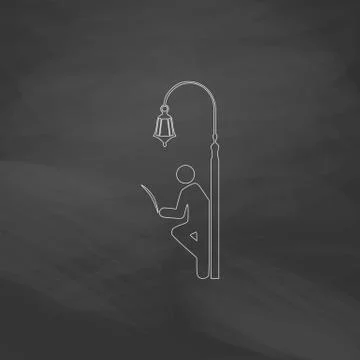 Man reading computer symbol Stock Illustration