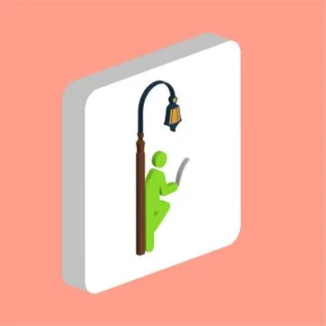 Man reading computer symbol Stock Illustration