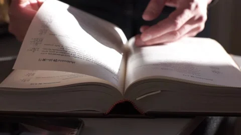 A man is reading the Holy Bible. The concept of prayer, religion, faith Stock Footage 238752425
