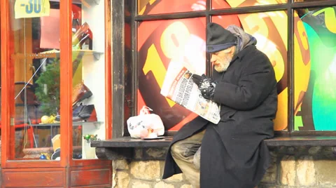 Man Reading Newspaper Stock Footage 35219691