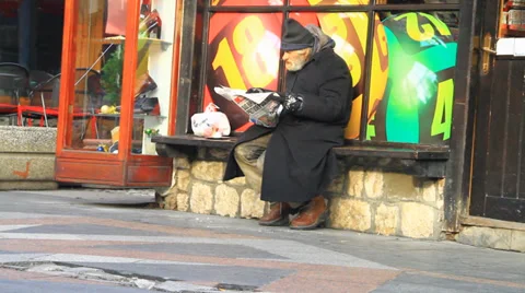 Man Reading Newspaper Stock Footage 35219705