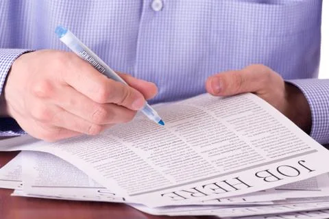 Man reading a newspaper Stock-Fotos