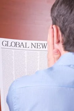 Man reading a newspaper Foto stock