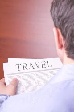Man reading a newspaper Stock Photos
