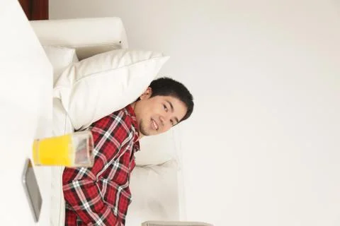 Man reading the newspaper Stock Photos