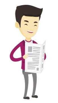 Man reading newspaper vector illustration Stock Illustration
