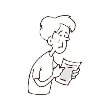 Man reading Report Stock Illustration