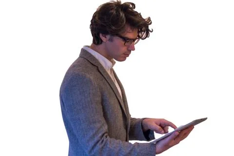 Man Reading A Tablet 写真素材