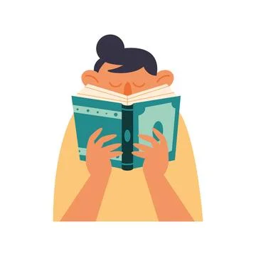 Man reading text book Illustration