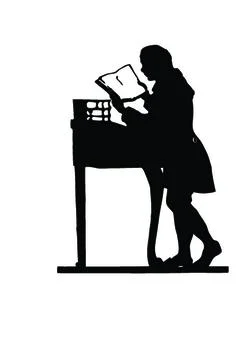 The man reads the book contour - a vector The man reads the book behind a ... Stock Photos