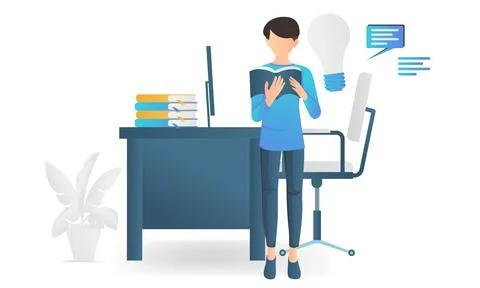 A man reads a book while walking Illustrazione stock