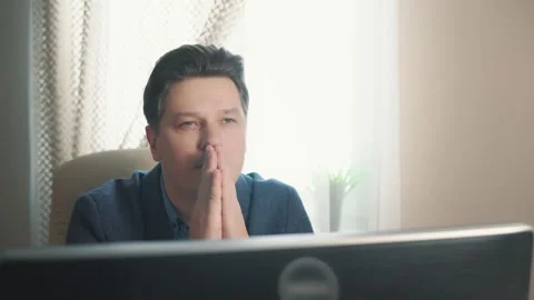 Man reads a prayer folded his hands Stock Footage 171963038