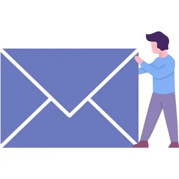 Man receive mail envelop flat vector icon Stock Illustration