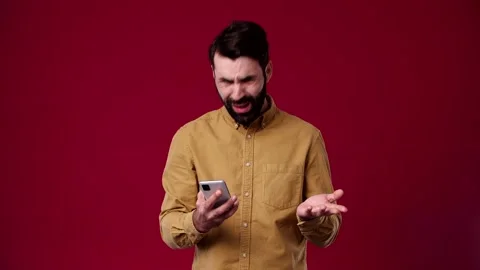 The man received a notification that he had lost everything Stock Footage 165620830