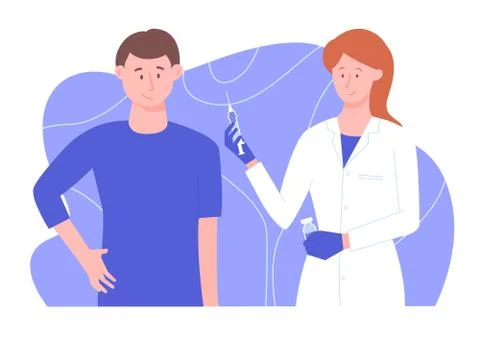 Man at the reception at the doctor. Иллюстрация