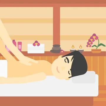 Man recieving massage vector illustration Illustrazione stock