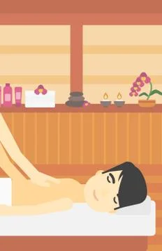 Man recieving massage vector illustration Illustrazione stock