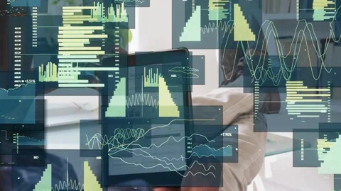 Man reclining with legs on table, tapping tablet and reviewing report, finance Stock Footage 337912973